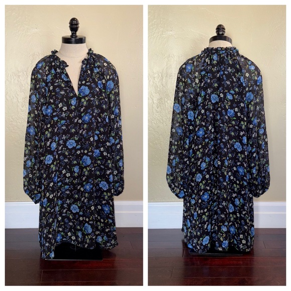 Banana Republic Floral Swing Dress Princess Stems Size Medium